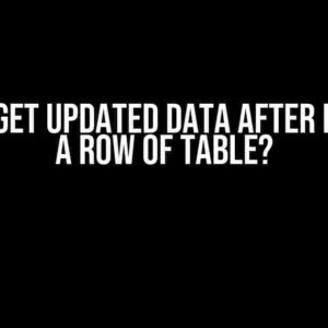 How to Get Updated Data After Deleting a Row of Table?